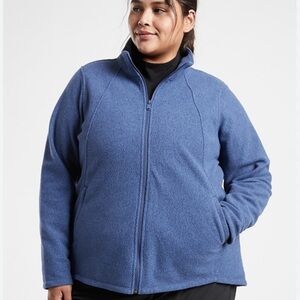 Athleta Women’s Chrome Blue Stroll Full Zip Fleece Plus Size Jacket 2X